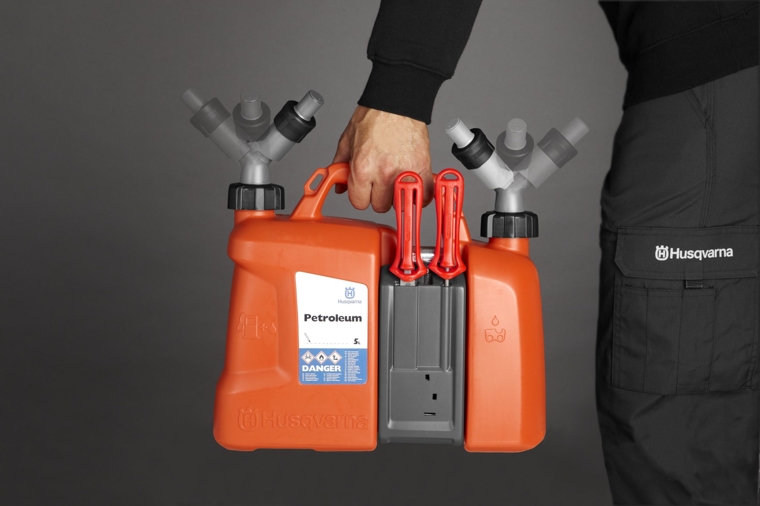 Bidon double avec porte-outils – new génération 5L + 2,5L